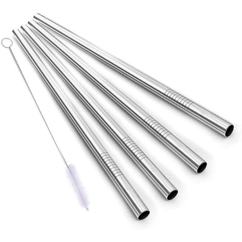 NWT! CoCoStraw Bent Wide Stainless Steel Drinking‎ Straws, 3-Pack